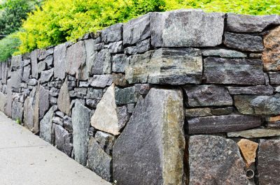 Power Wash a Stone Retaining Wall!