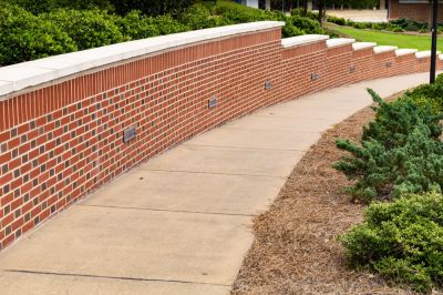 Power Wash a Brick Retaining Wall!